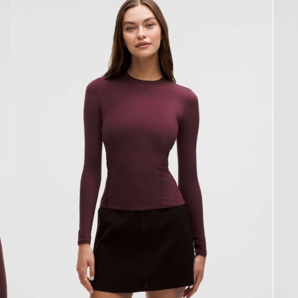 NEW Lululemon Wundermost Ultra-Soft Nulu Crewneck Long-Sleeve Shirt Garnet Small